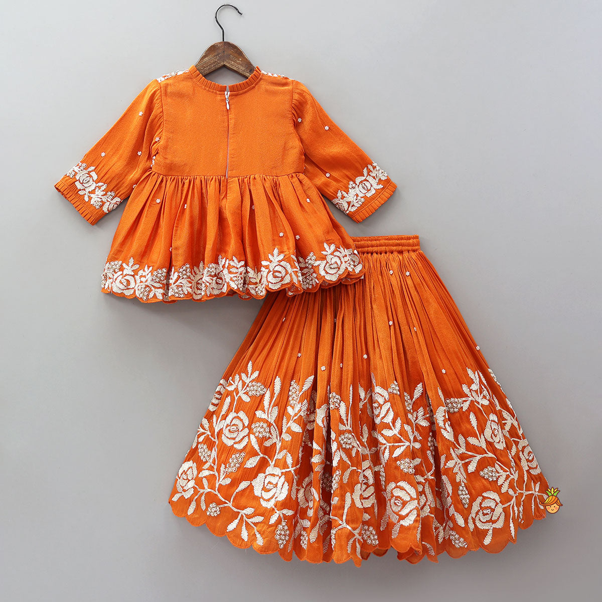 Gota Work Shimmery Kurti And Lehenga