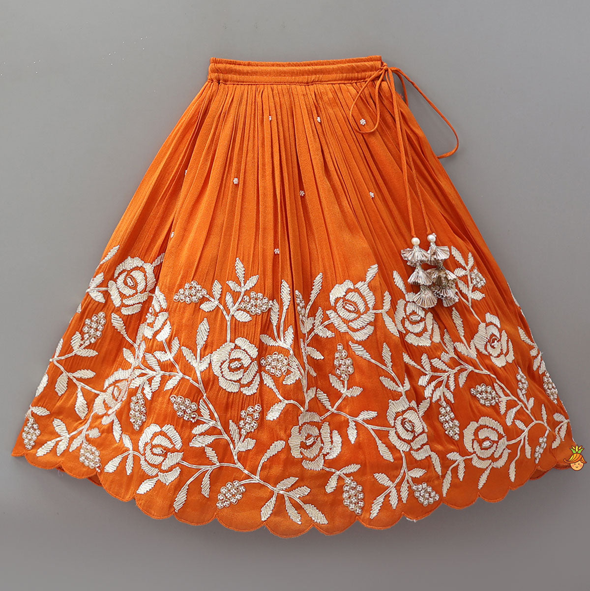 Gota Work Shimmery Kurti And Lehenga