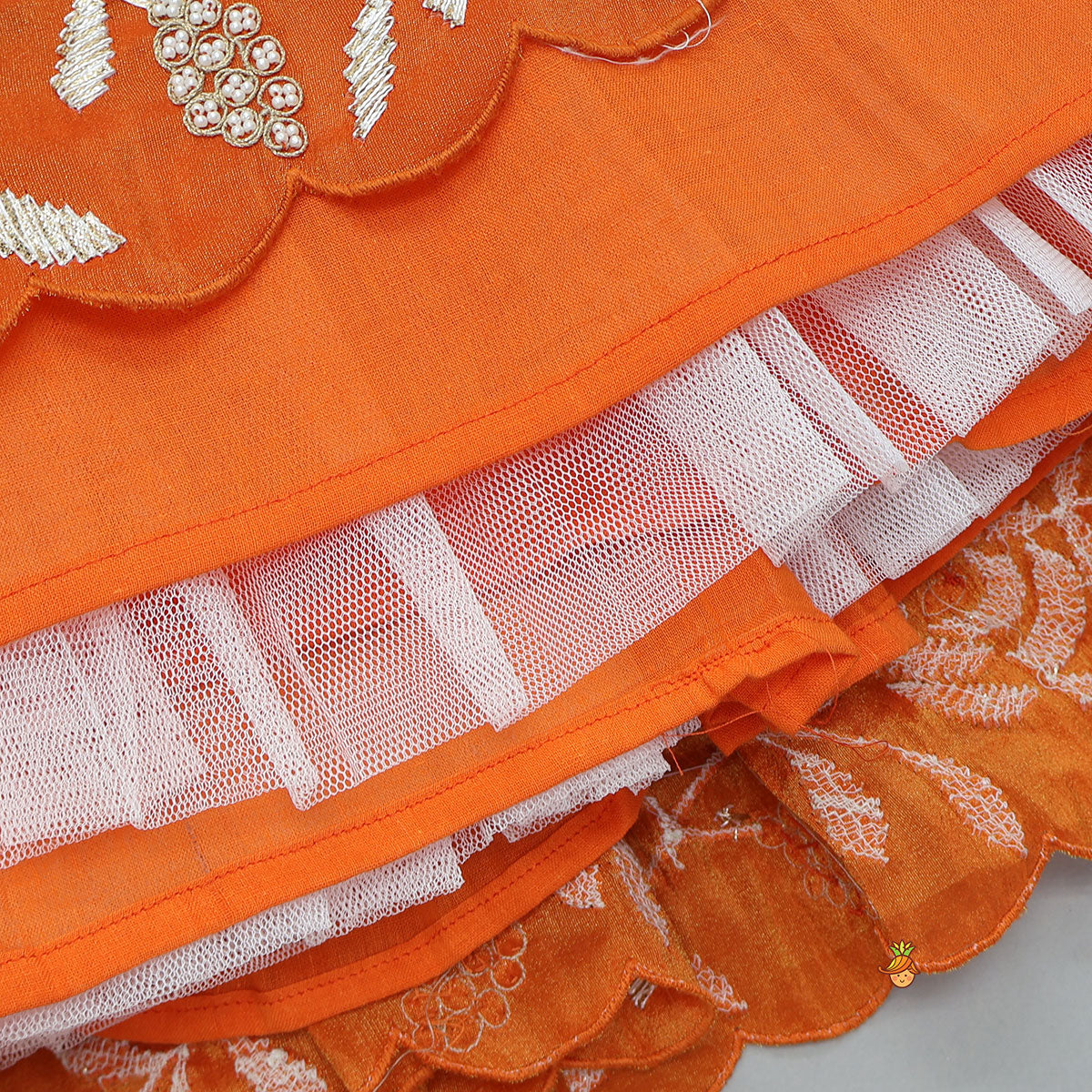 Gota Work Shimmery Kurti And Lehenga