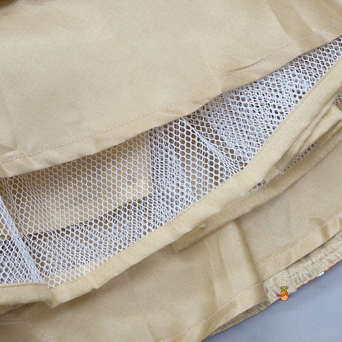 Shimmery V-Neck Crop Top With Printed Lehenga And Matching Dupatta