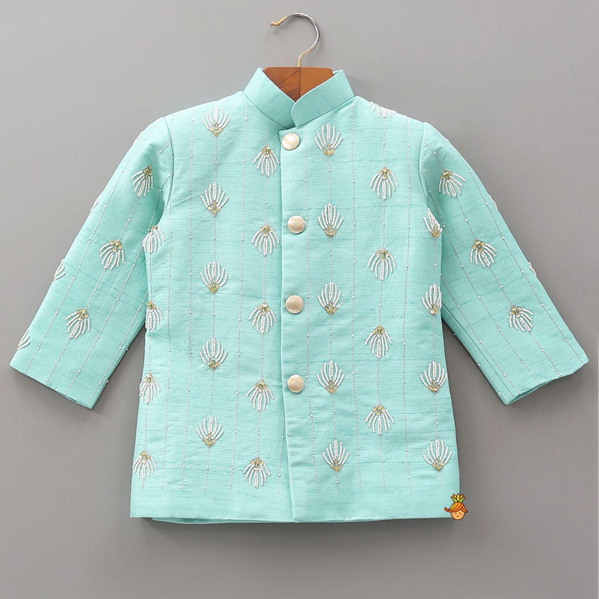 Beaded Hand-Embroidered Sherwani And Dhoti