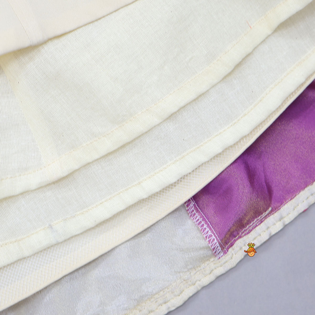 Stylish Front Cut Shimmery Top And Dual Tone Panel Lehenga