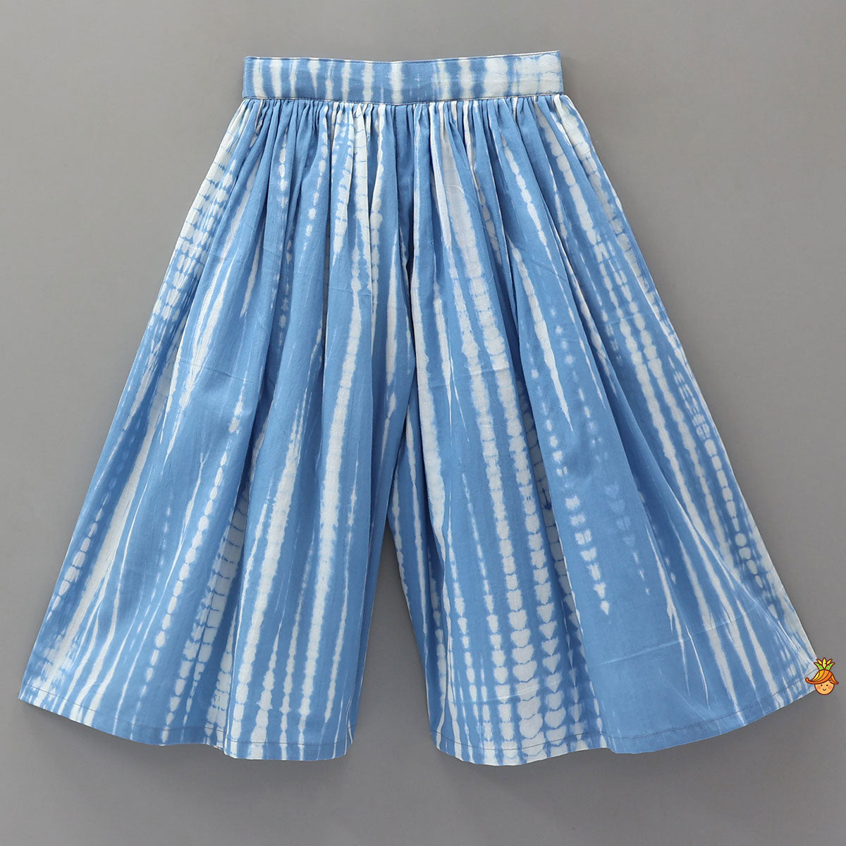 Beautiful Thread Embroidered Crop Top And Shibori Printed Palazzo