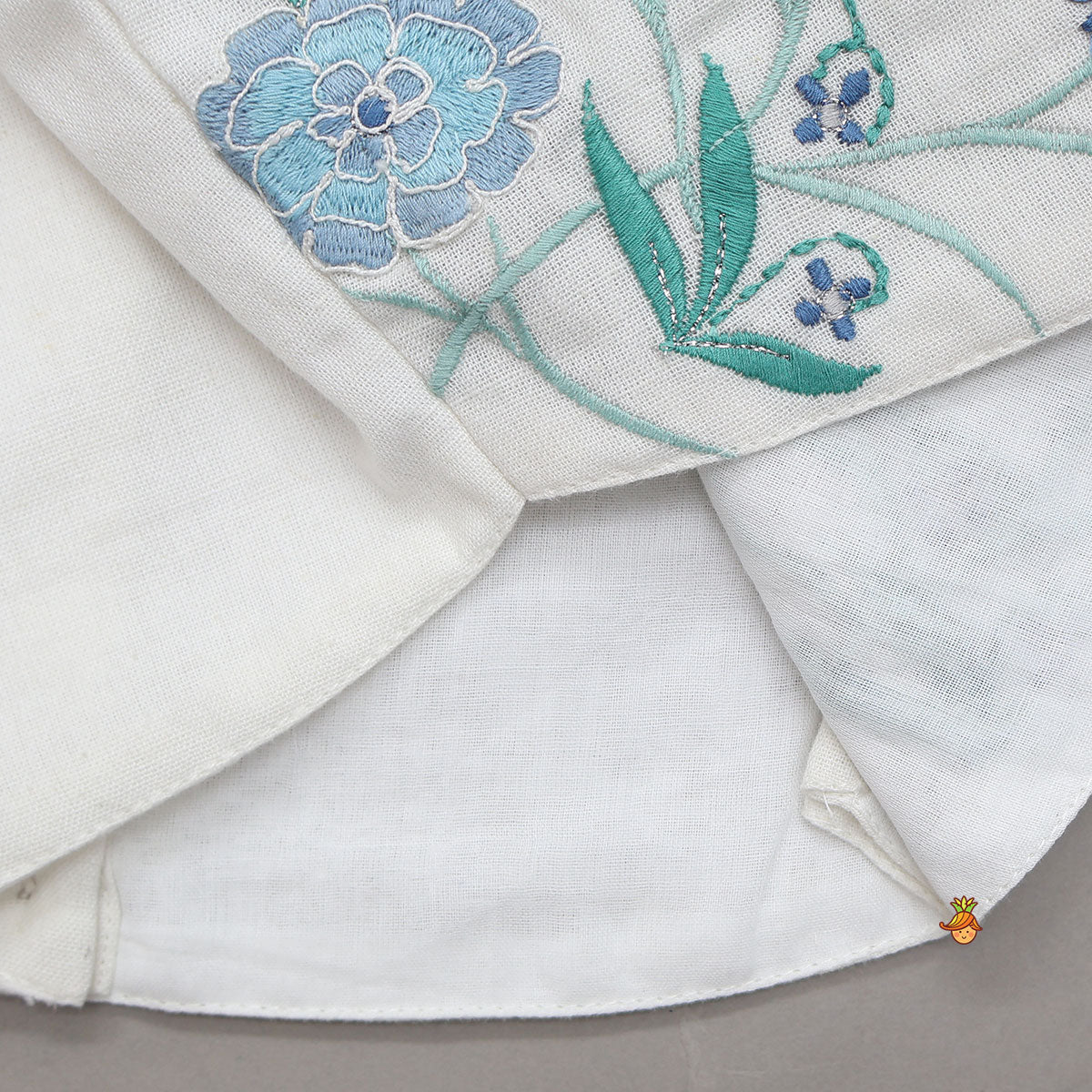 Beautiful Thread Embroidered Crop Top And Shibori Printed Palazzo