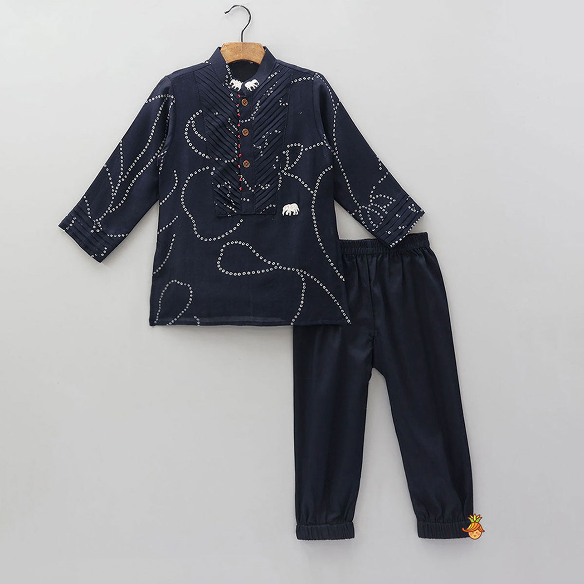 Pin-Tuck Detailed Yoke Kurta And Pyjama