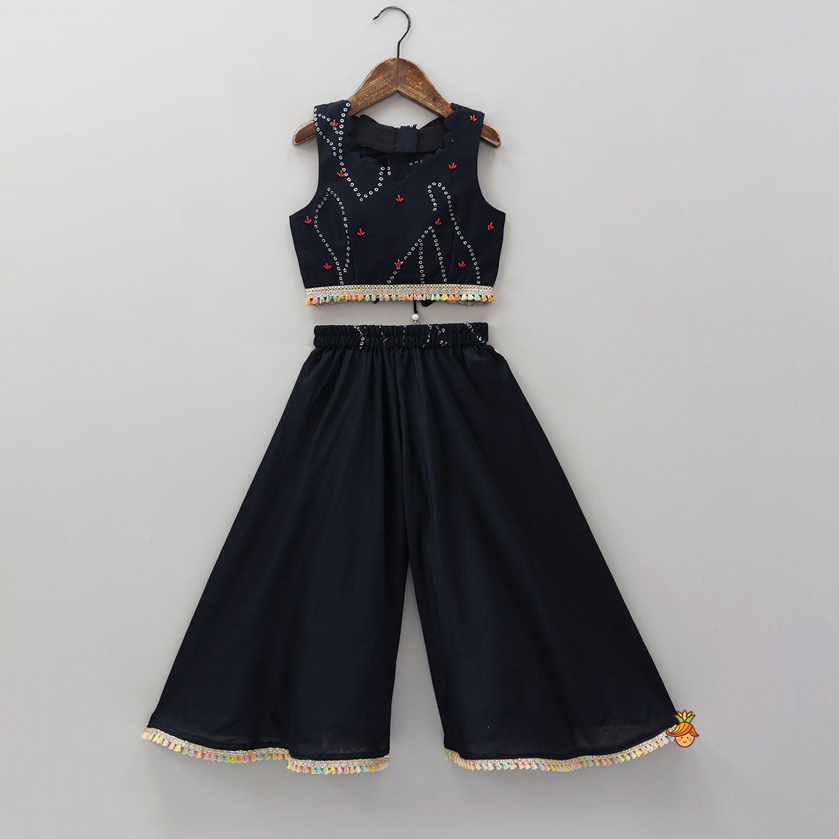 Stunning Bandhani Printed Crop Top And Palazzo