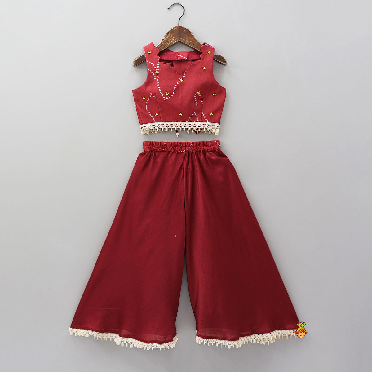 Bandhani Printed Crop Top And Palazzo