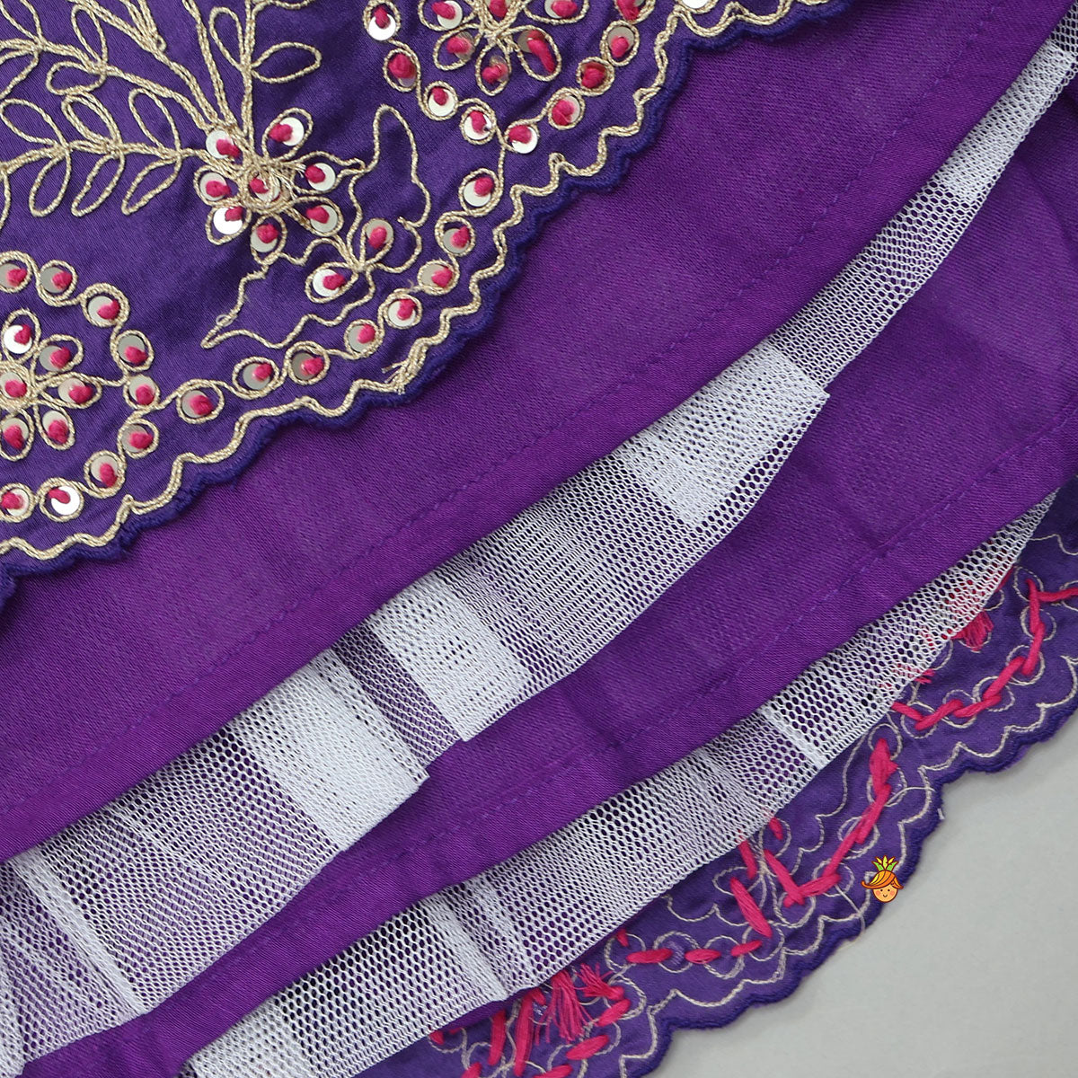 Gota Work Crop Top And Lehenga With Matching Dupatta