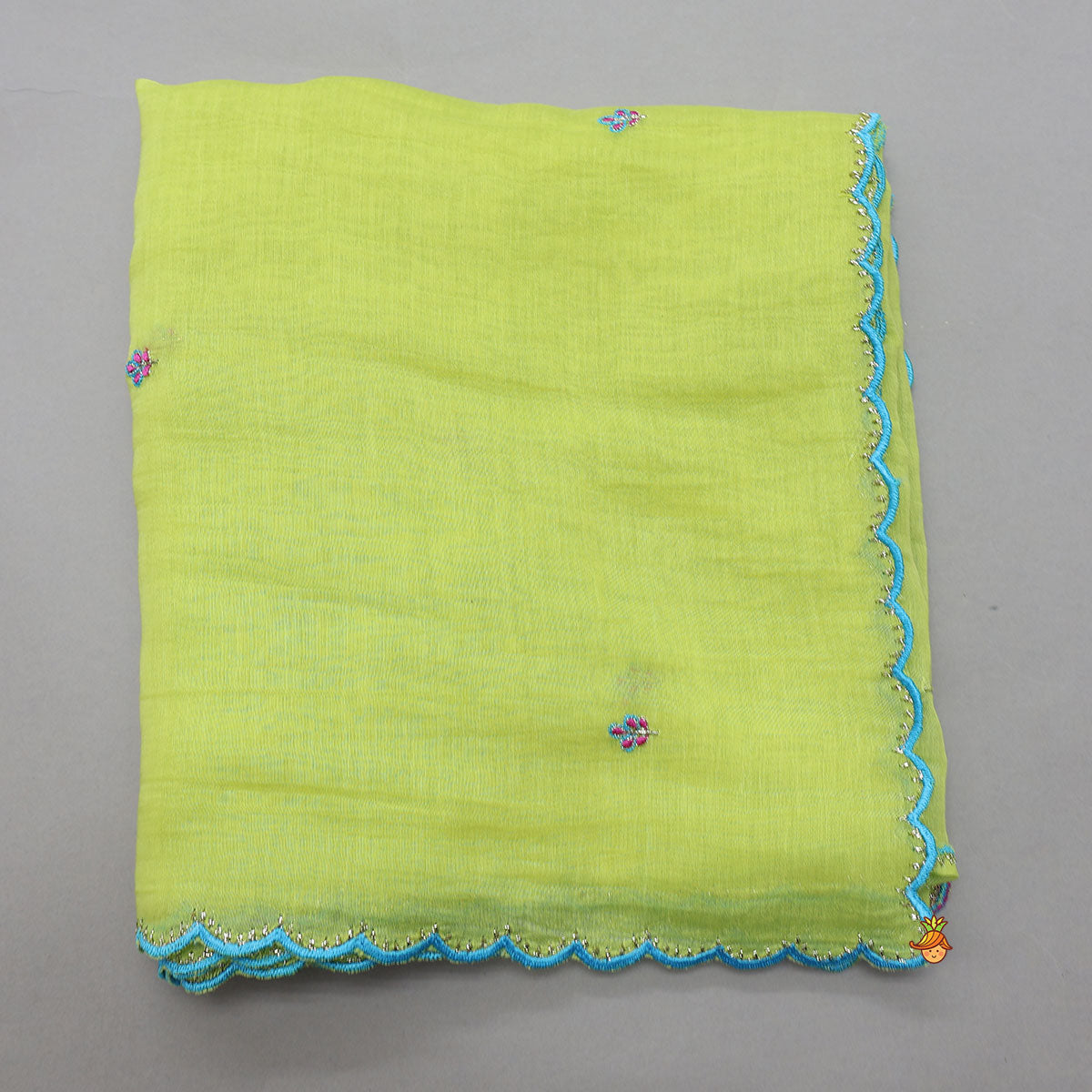 Booti Work Kurti And Sharara With Matching Scalloped Dupatta