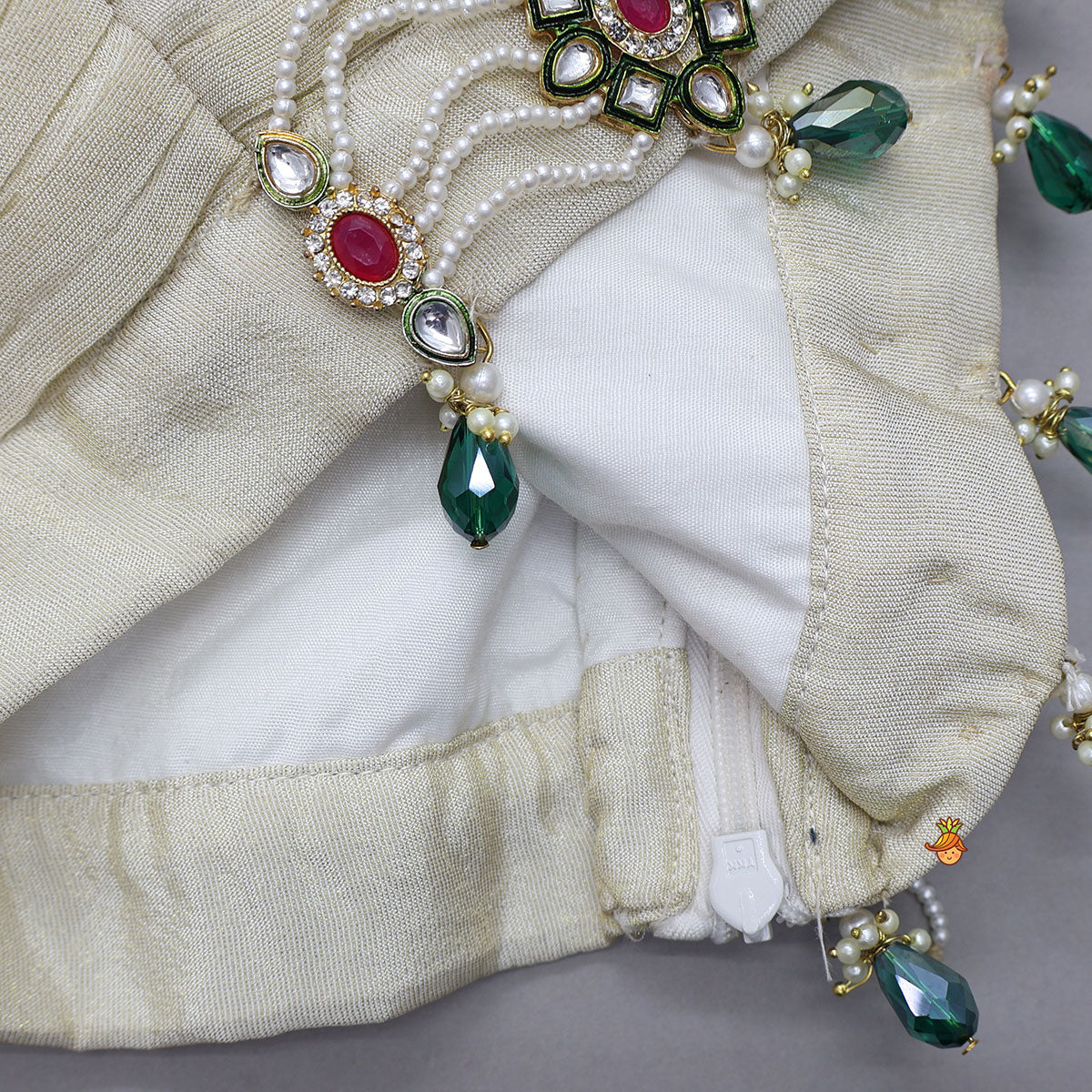 Gorgeous One Shoulder Shimmery Crop Top And Skirt Style Layered Lehenga