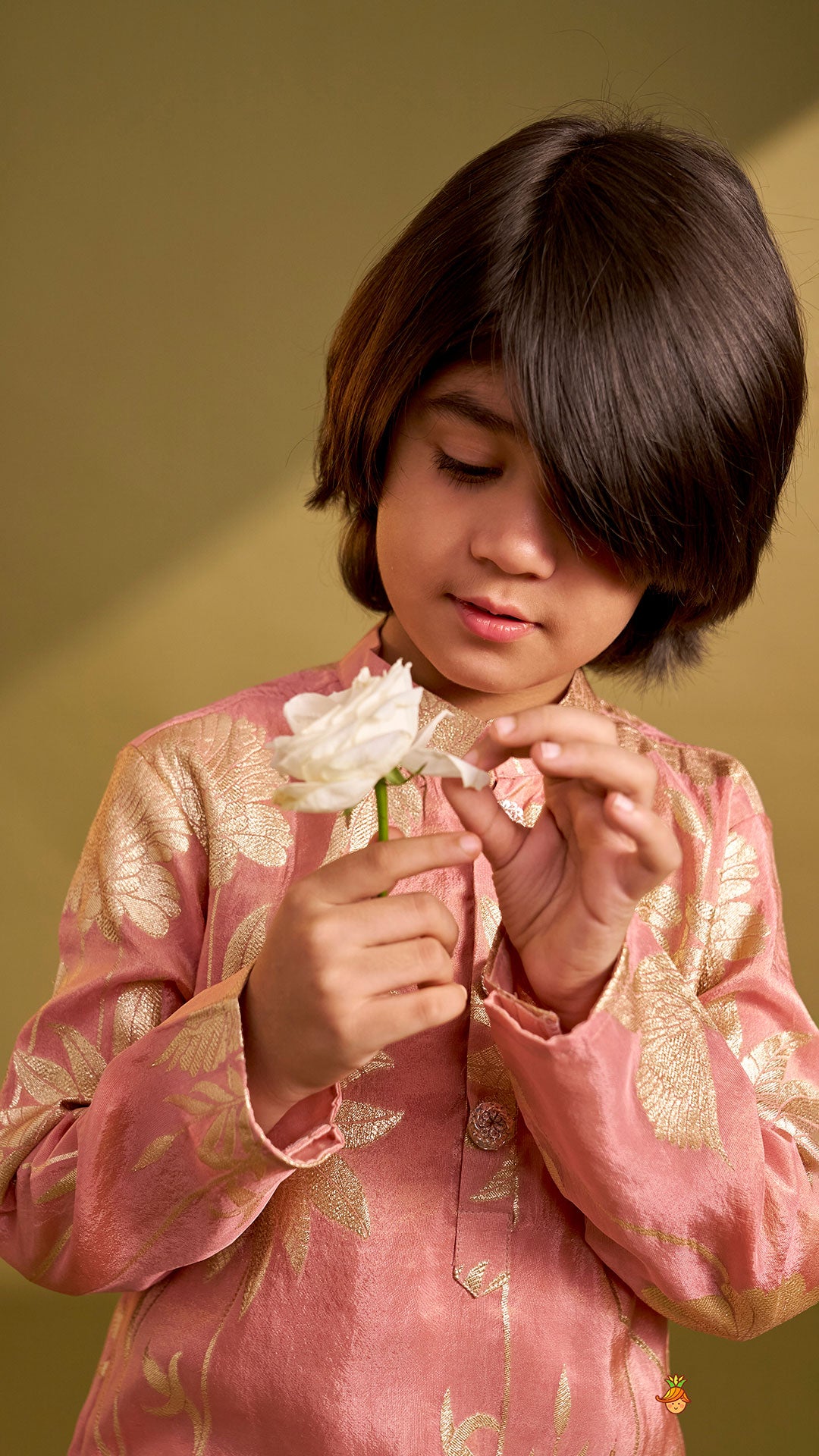 Bird Motif Detailed Shimmery Kurta And Dhoti