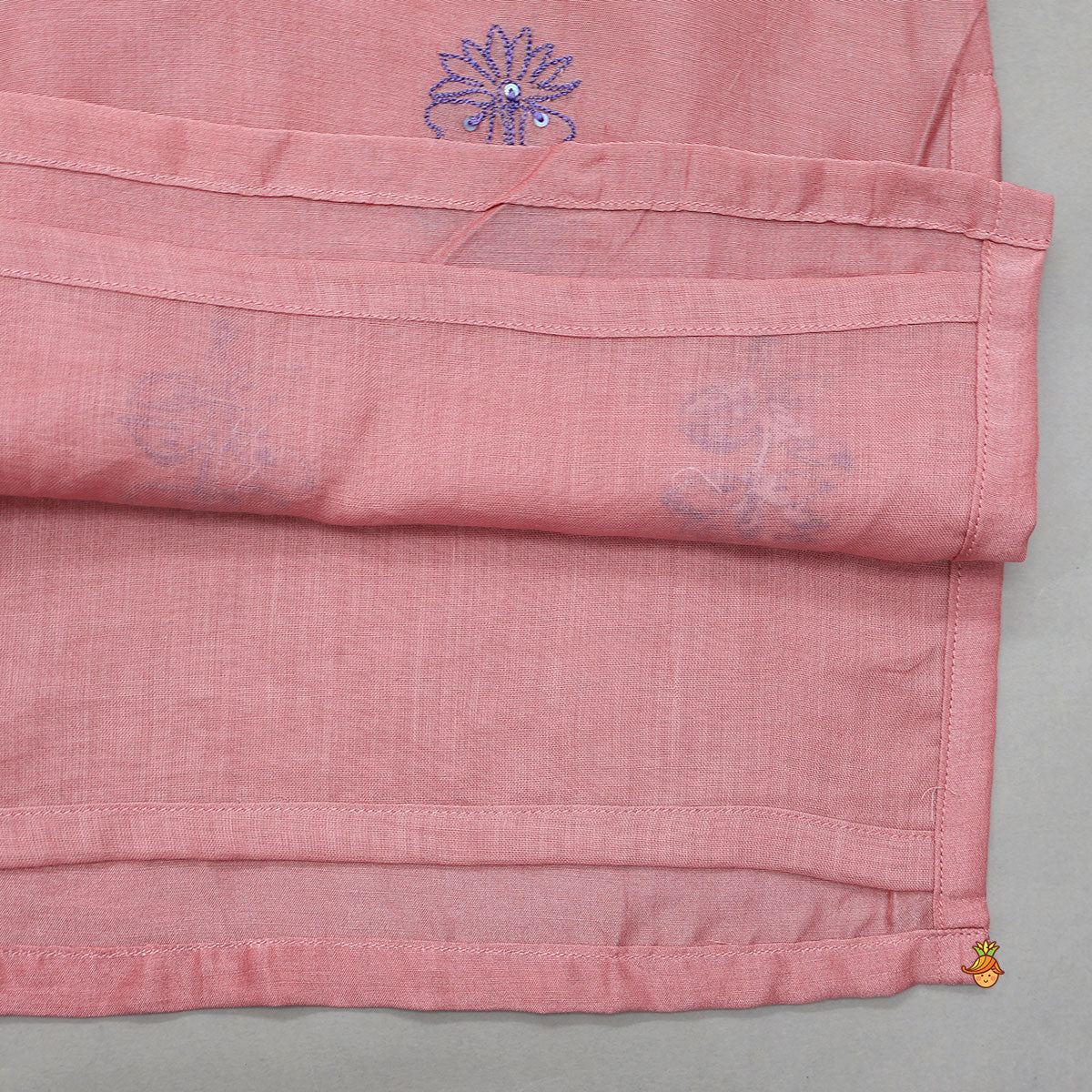 Thread Embroidered Ethnic Kurta With Floral Jacket And Pyjama