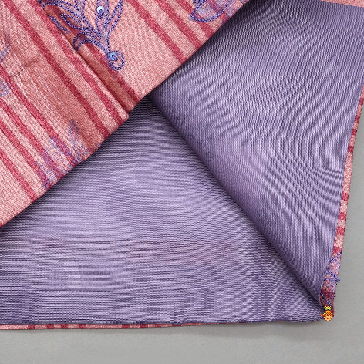 Thread Embroidered Ethnic Kurta With Floral Jacket And Pyjama