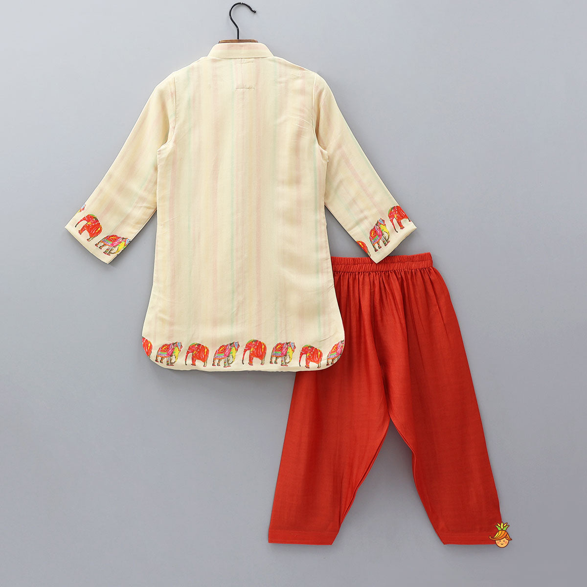 Striped Ethnic Kurta And Contrasting Salwar
