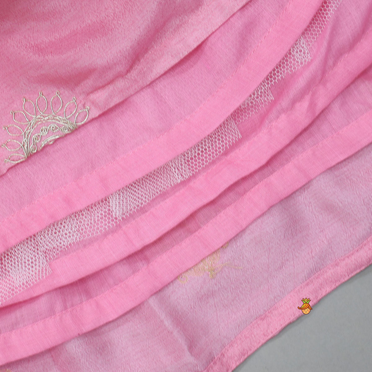 Hand Embroidered Strappy Top And Lehenga With Dupatta