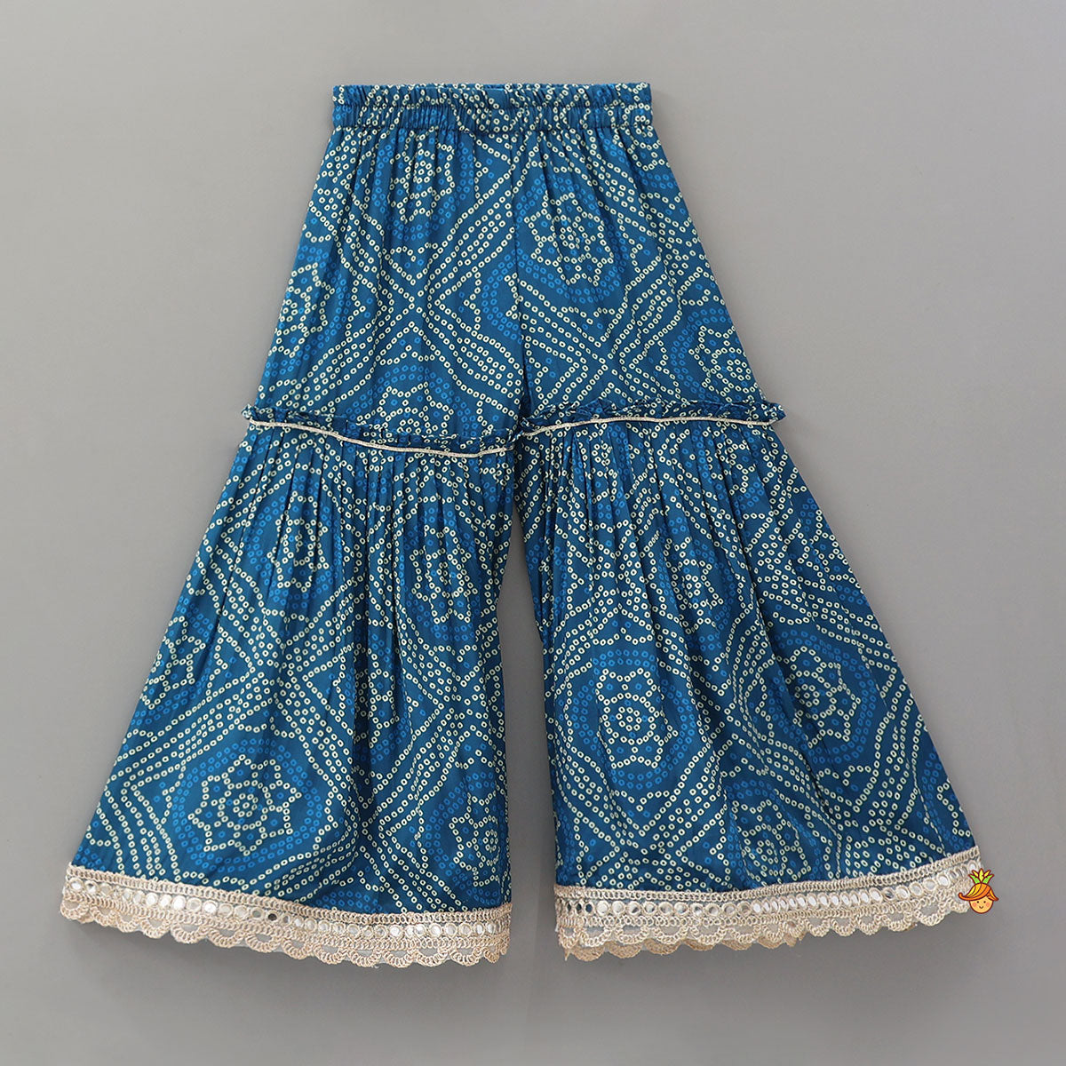 Elegant Bandhani Printed Ethnic Kurti With Sharara And Matching Dupatta