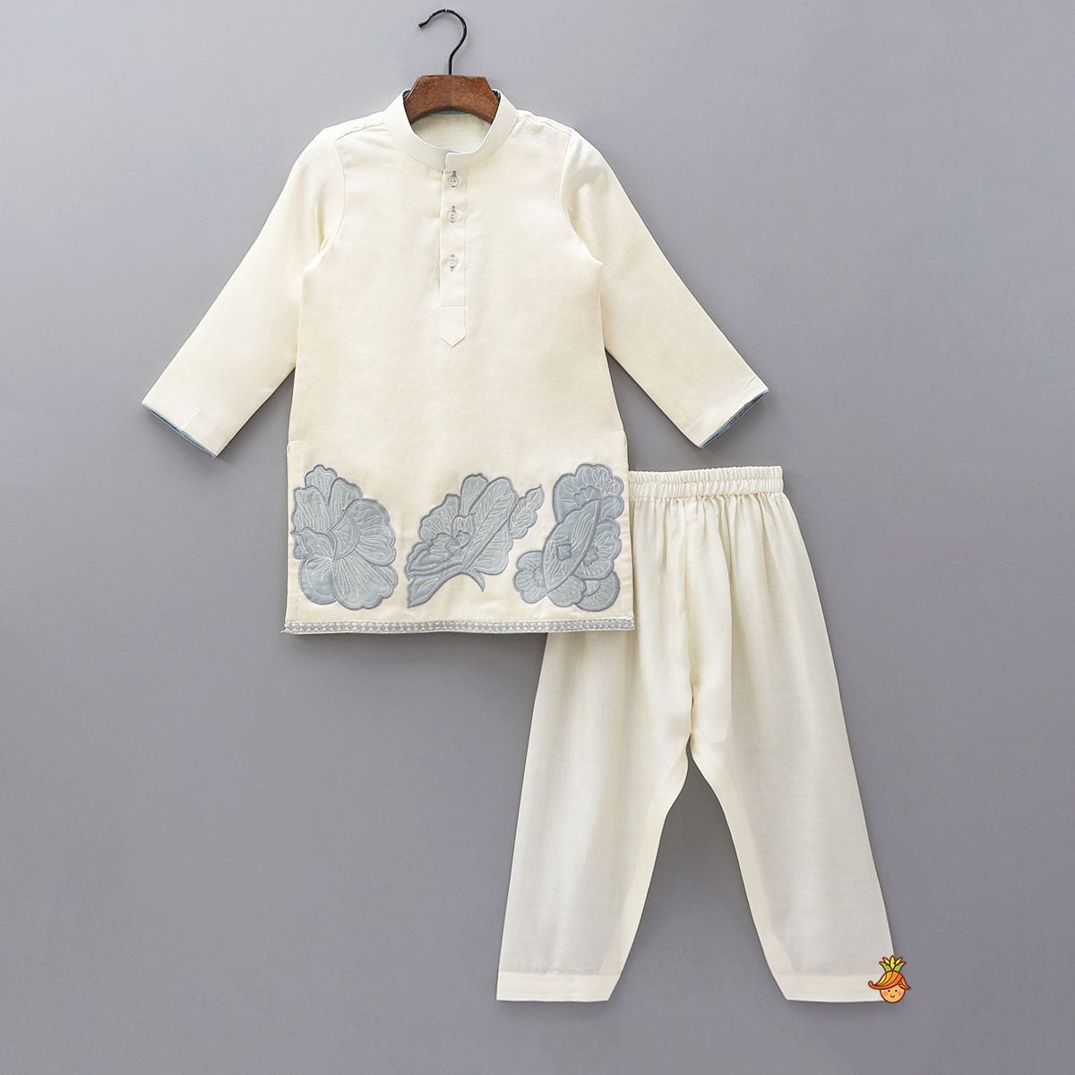 Delicate Applique Work Kurta And Salwar