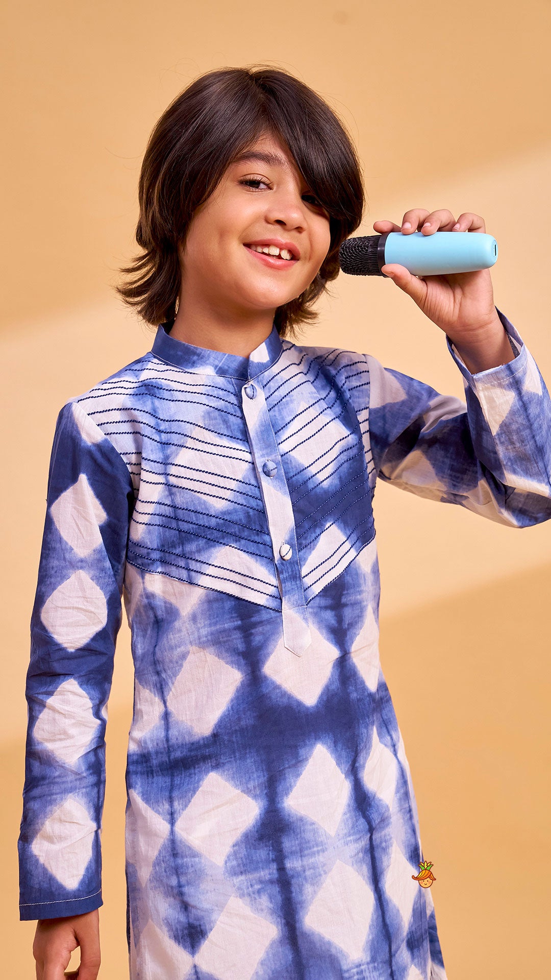 Thread Detailed Yoke Printed Ethnic Kurta And Pyjama