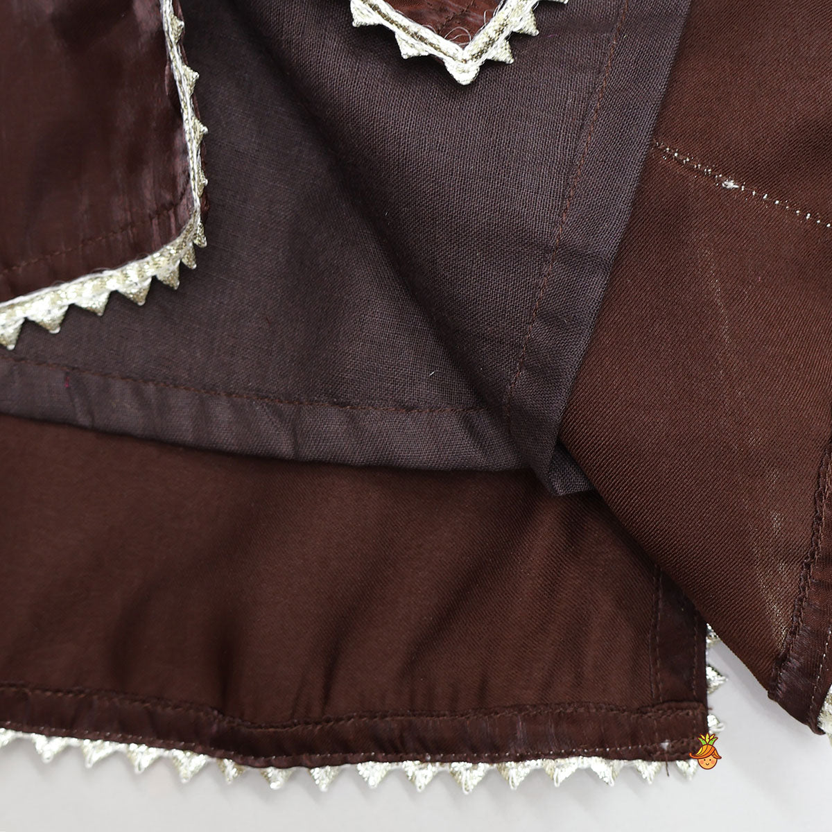 Sleeveless Sheen Kurti And Crushed Fabric Palazzo With Hair Tie
