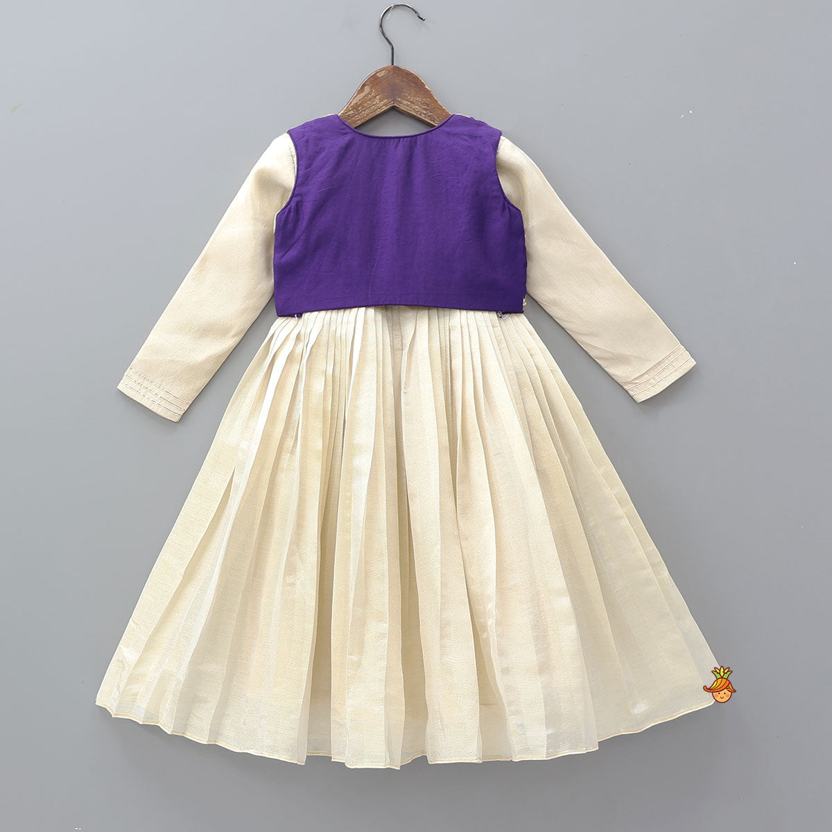 Shimmery Anarkali With Hand Embroidered Crop Jacket