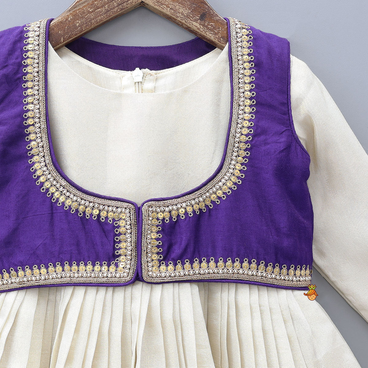 Shimmery Anarkali With Hand Embroidered Crop Jacket