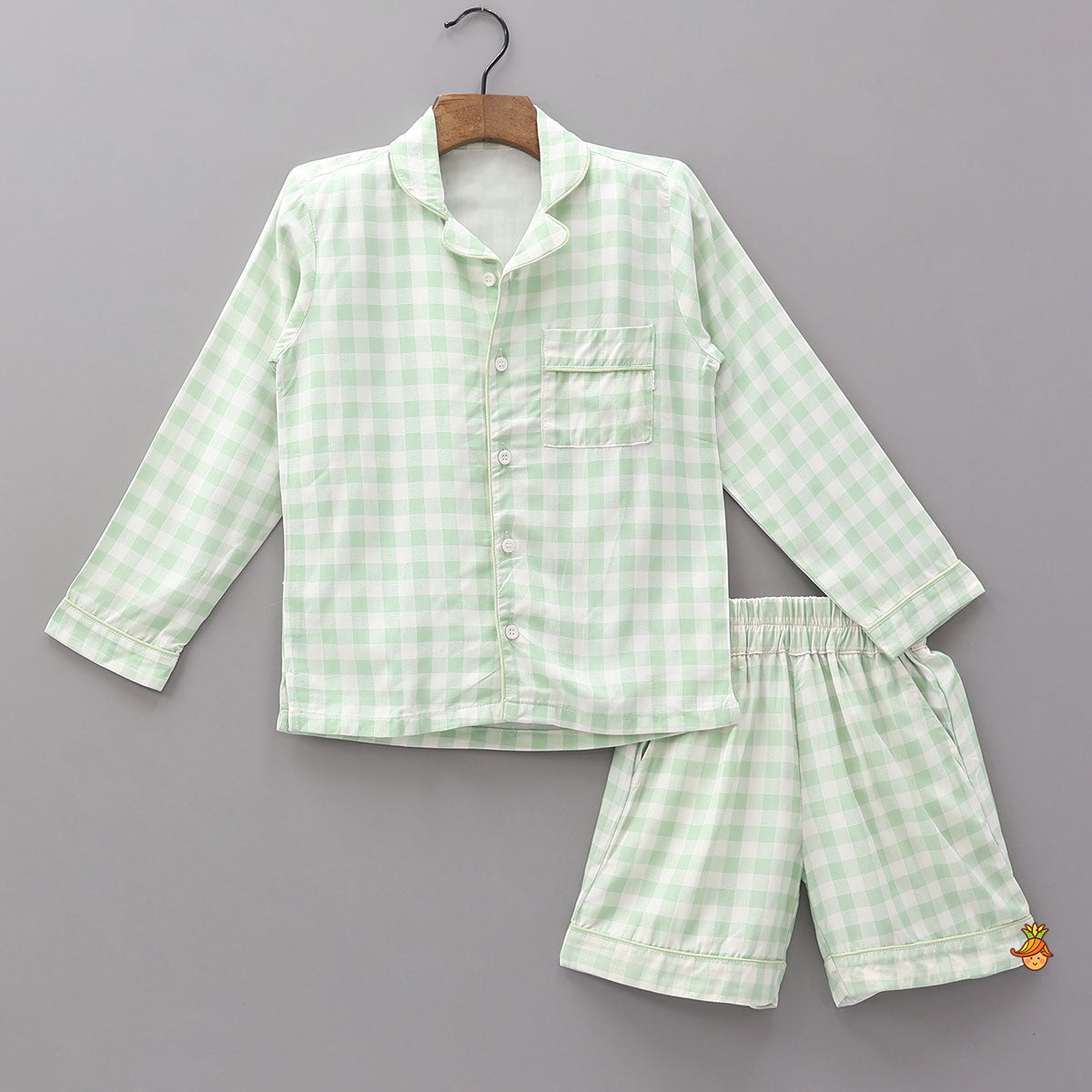 Checkered Print Bamboo Fabric Sleepwear Set