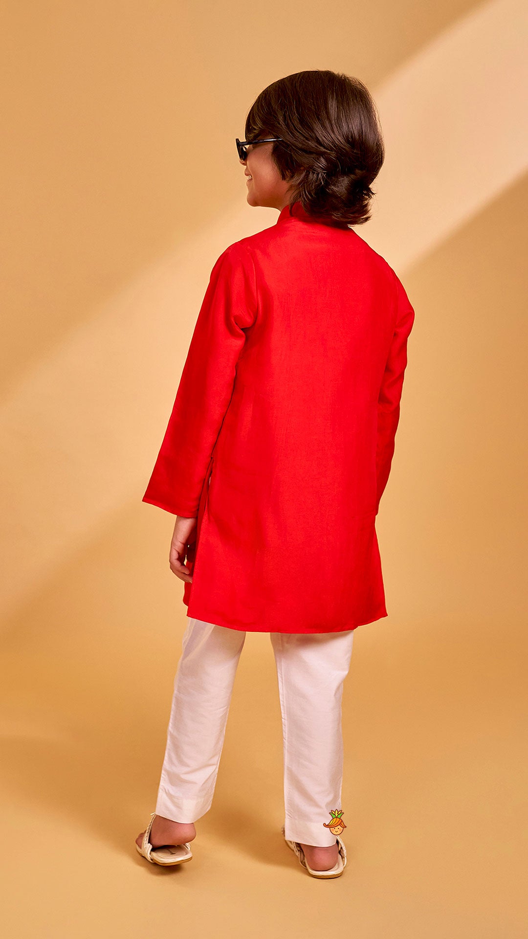 Hand Embroidered And Bead Embellished Kurta And Pyjama Set