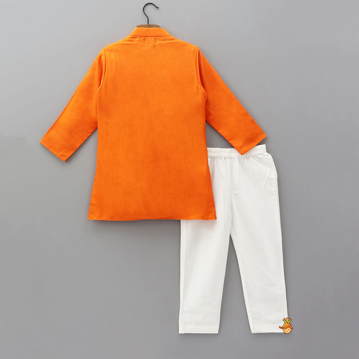 Floral Hand Embroidered Jacket Style Kurta With Pyjama