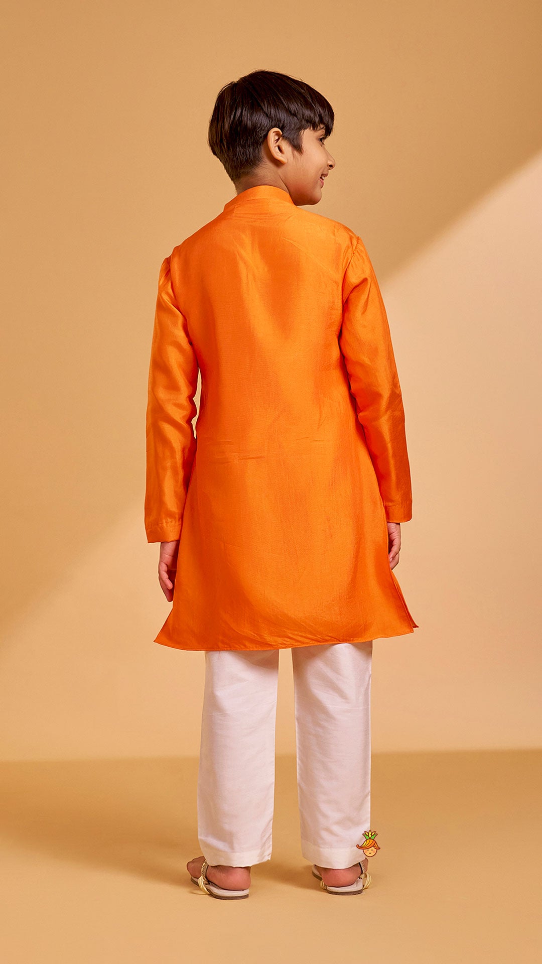 Floral Hand Embroidered Jacket Style Kurta With Pyjama