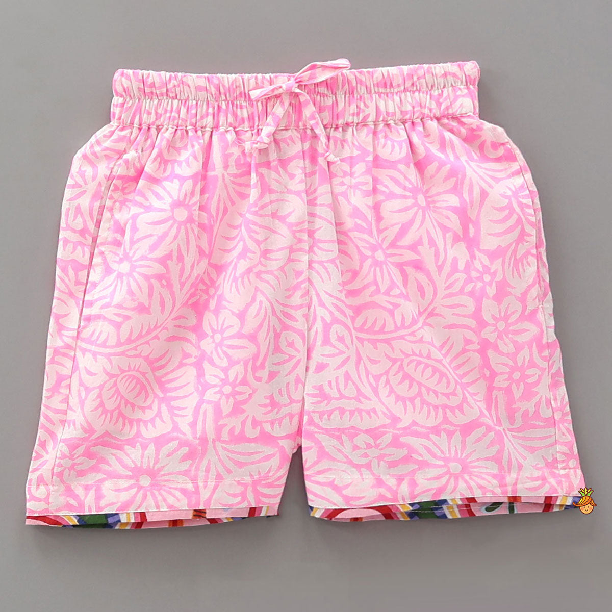 Hand Block Printed Tropical Shirt And Shorts