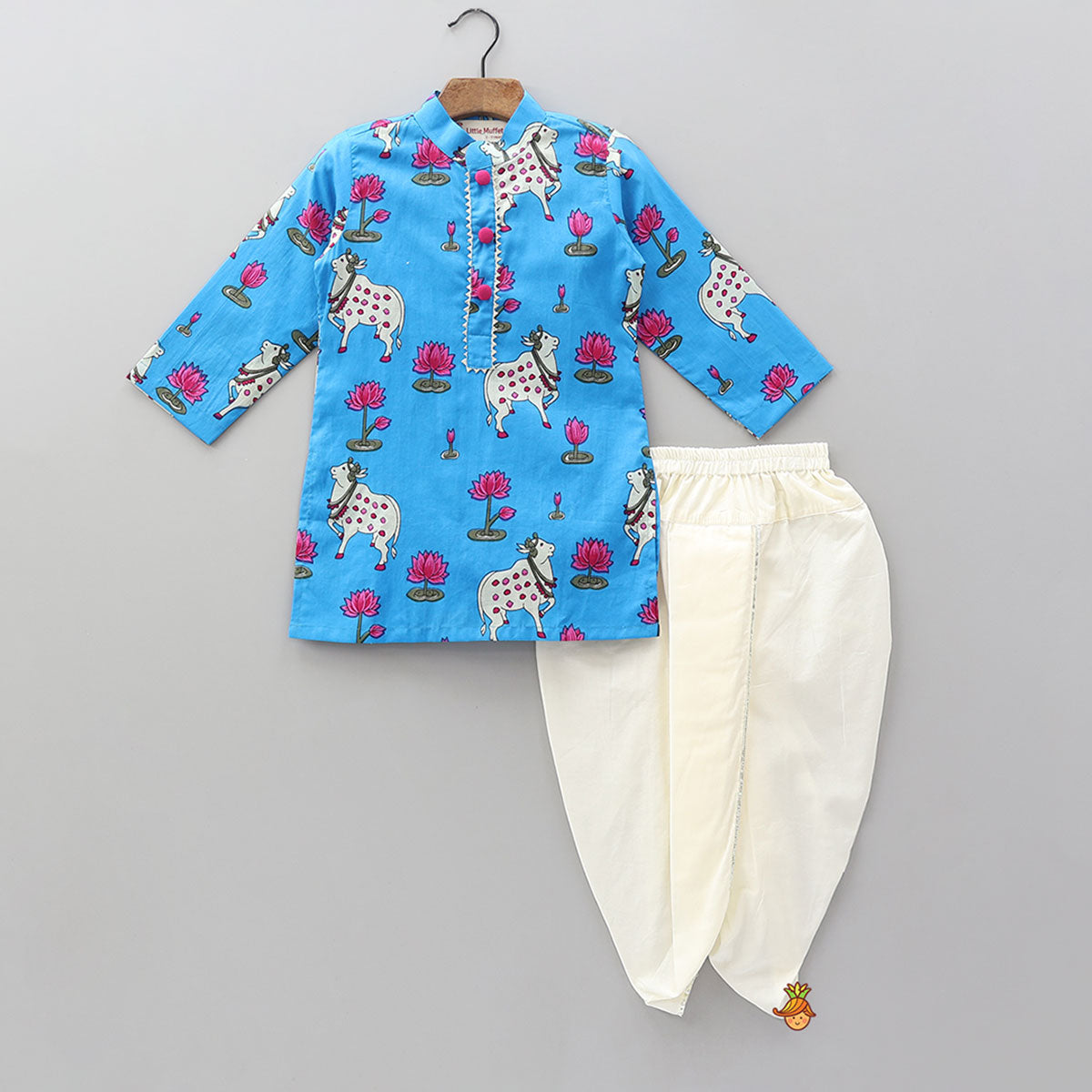Beautifully Printed Ethnic Kurta And Dhoti