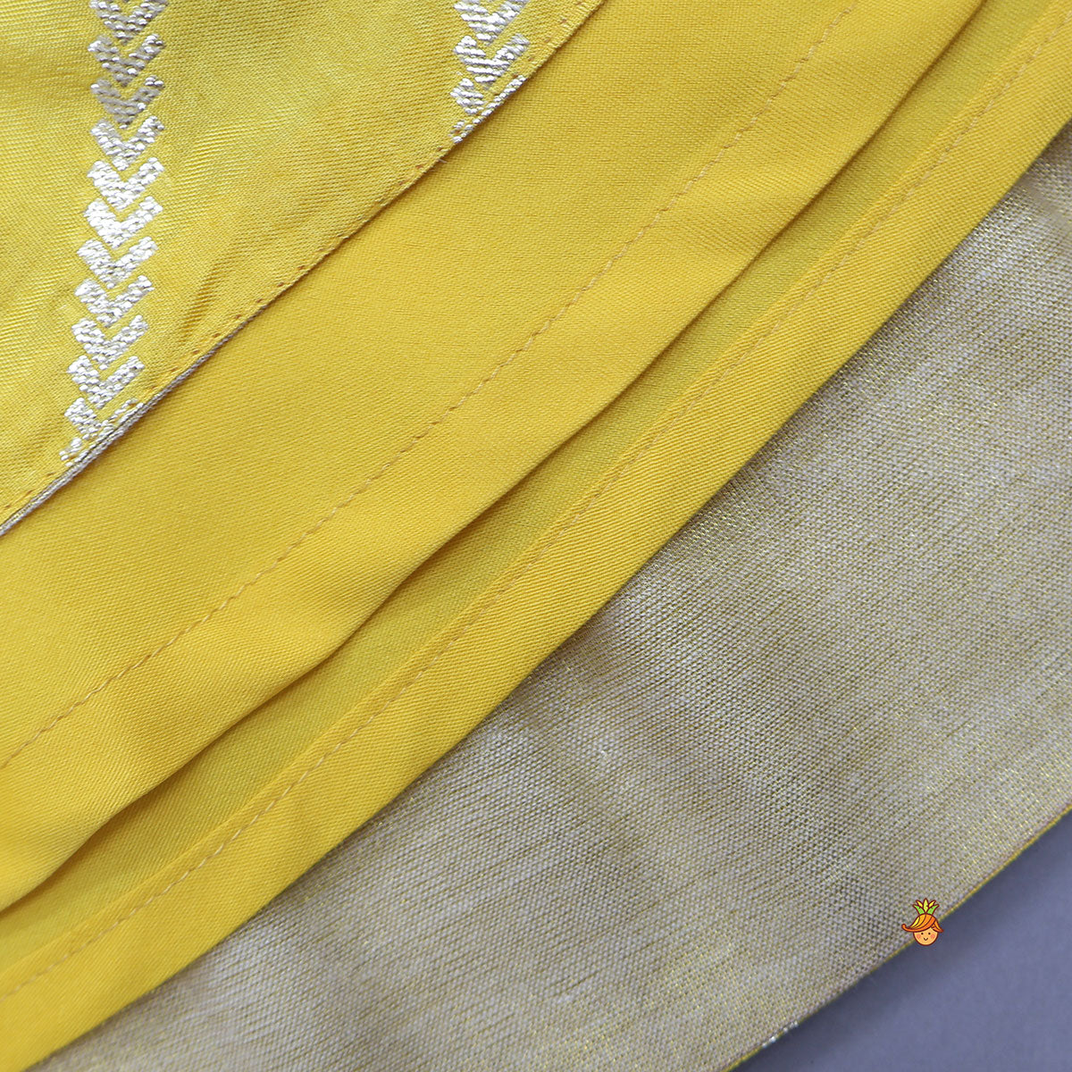 Crop Top And Contrasting Flared Lehenga With Dupatta