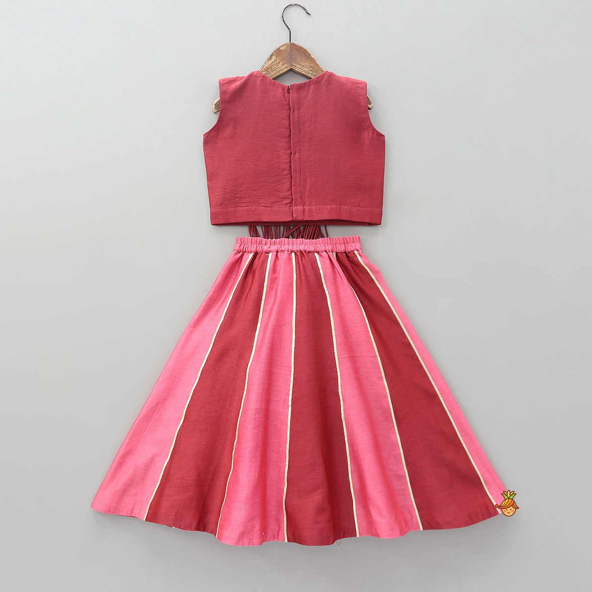 Hanging Fringe Tassel Crop Top And Lehenga