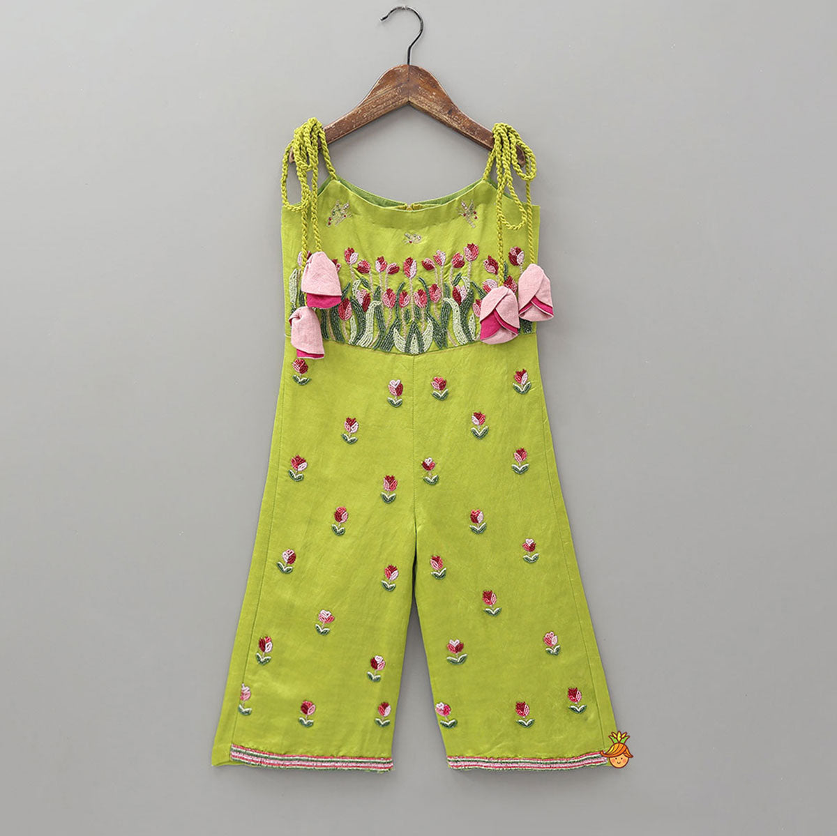Tie-Up Shoulder Strap Embellished Jumpsuit