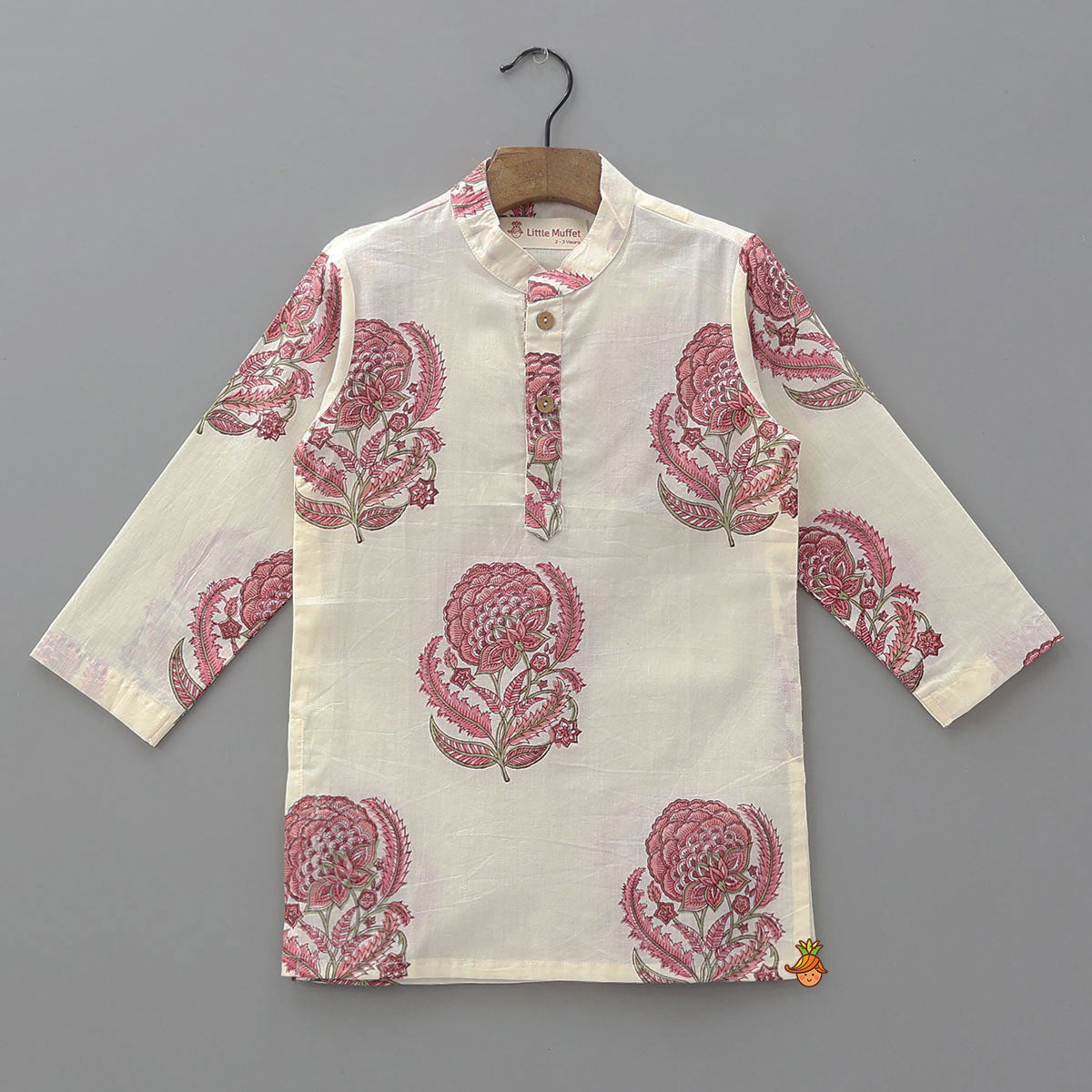 Ethnic Kurta And Chevron Printed Jacket With Matching Dhoti