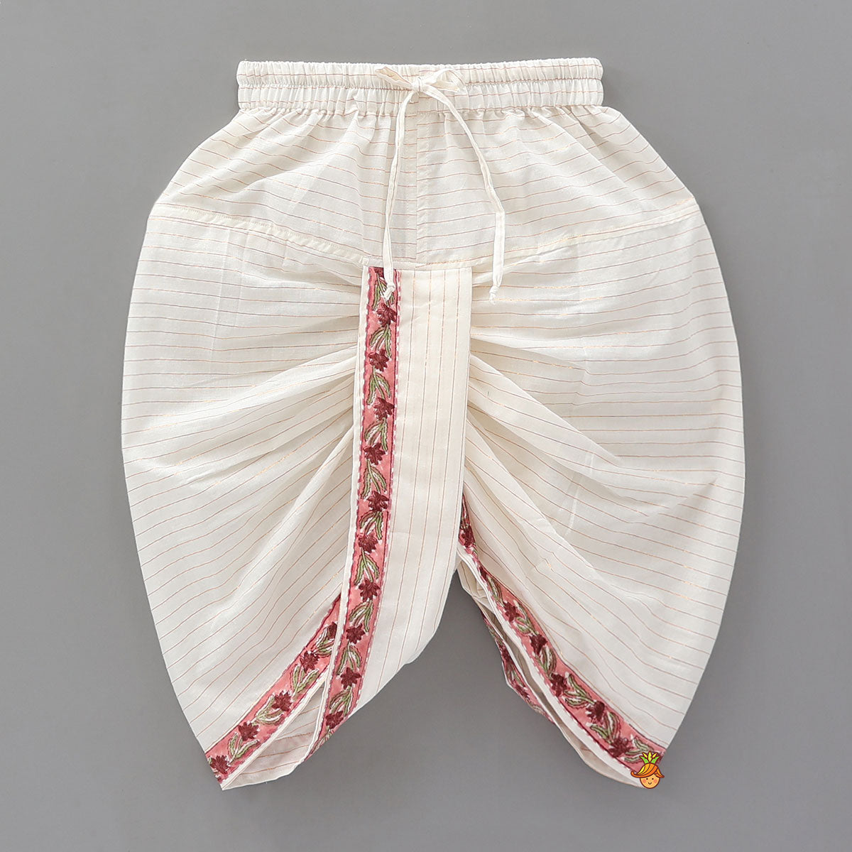 Ethnic Kurta And Chevron Printed Jacket With Matching Dhoti