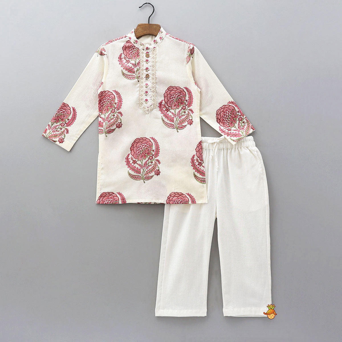 Front Placket Cotton Kurta And Pyjama