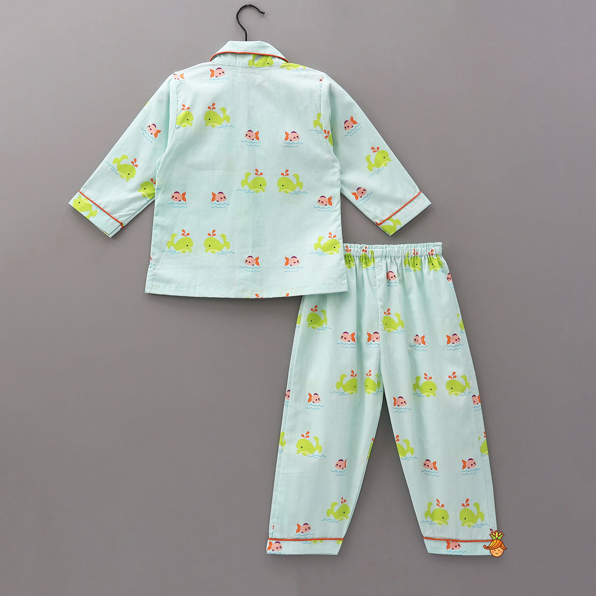 Ocean-Themed Printed Cotton Sleepwear