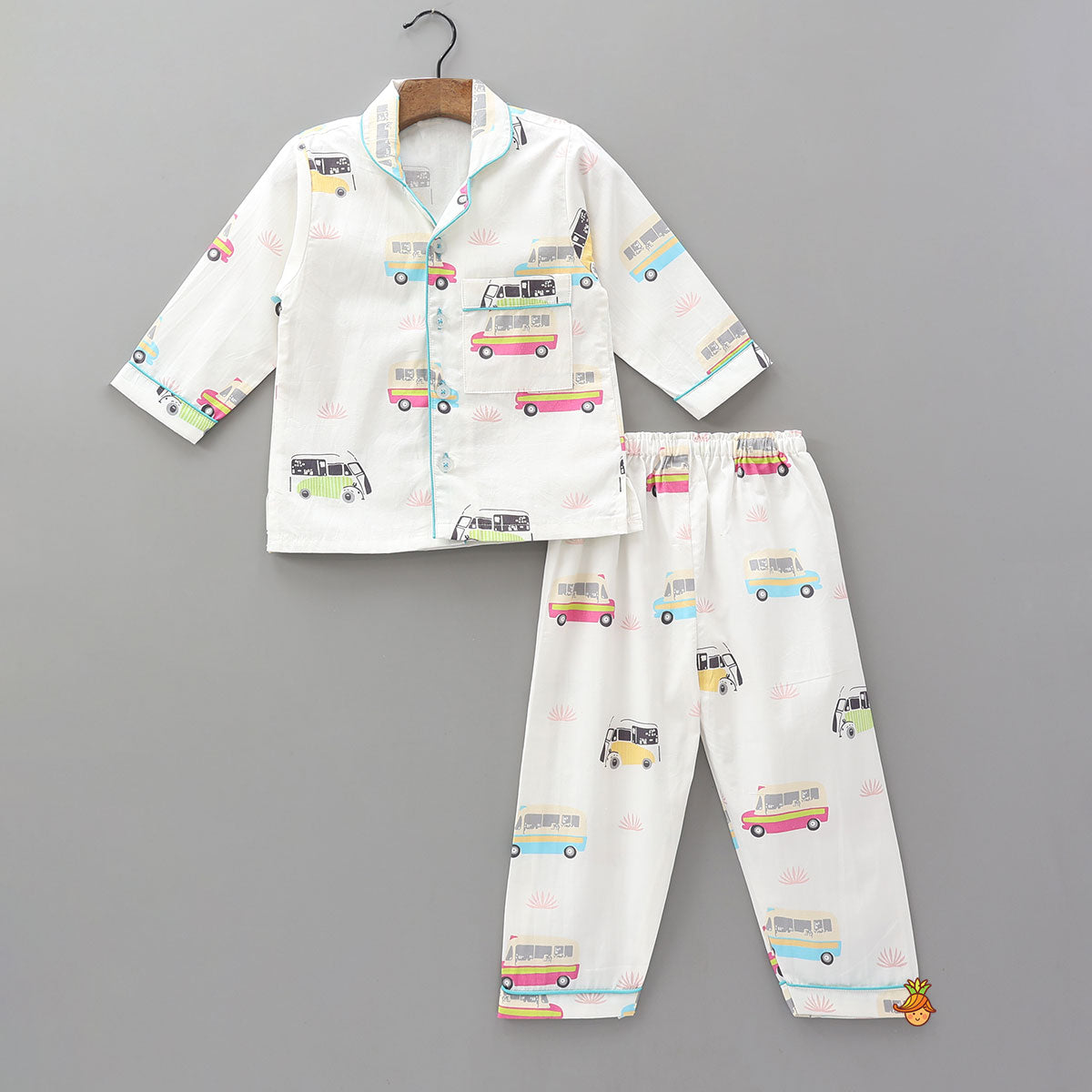 Transport-Themed Printed Cotton Sleepwear