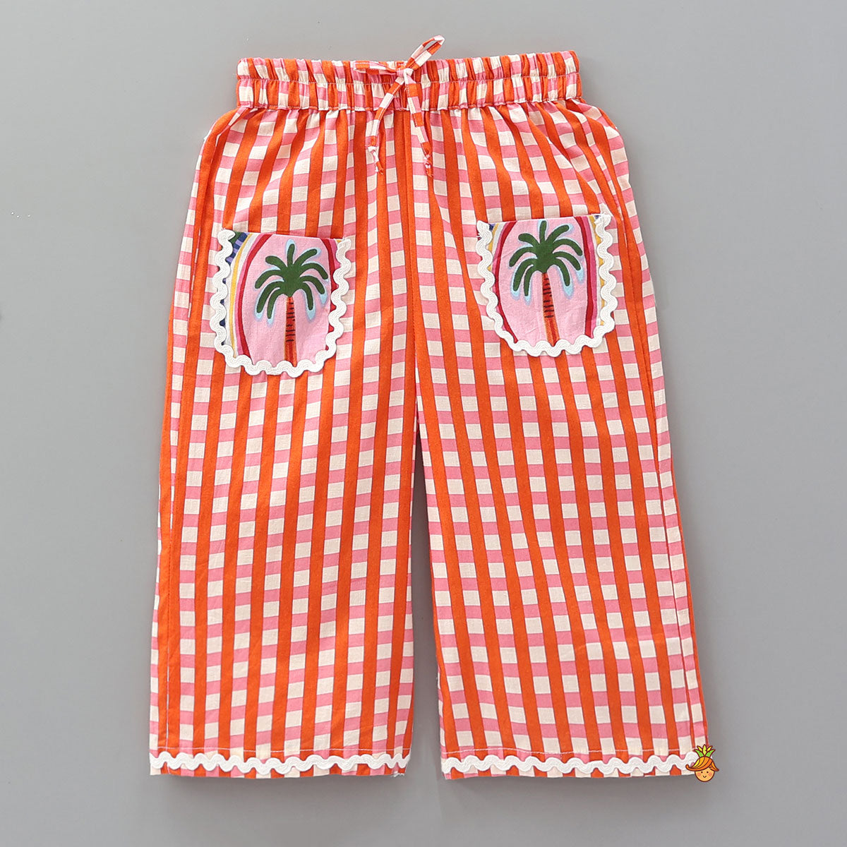 Tropical Tree Printed Sleepwear Set With Matching Tote Bag