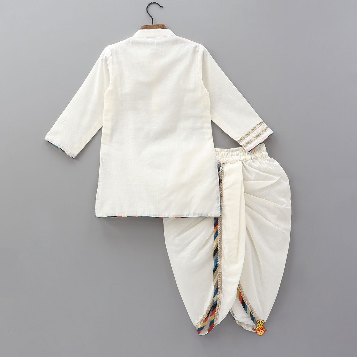 Lace Work Kurta And Matching Dhoti
