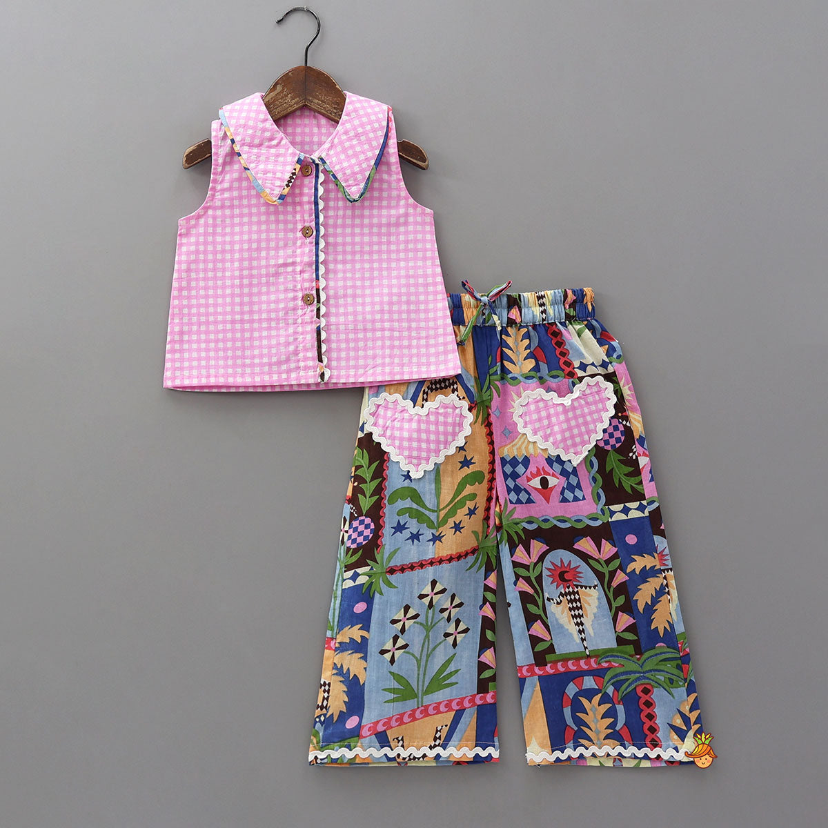 Whimsical Printed Sleepwear Set With Tote Bag, Eye Mask And Scrunchie