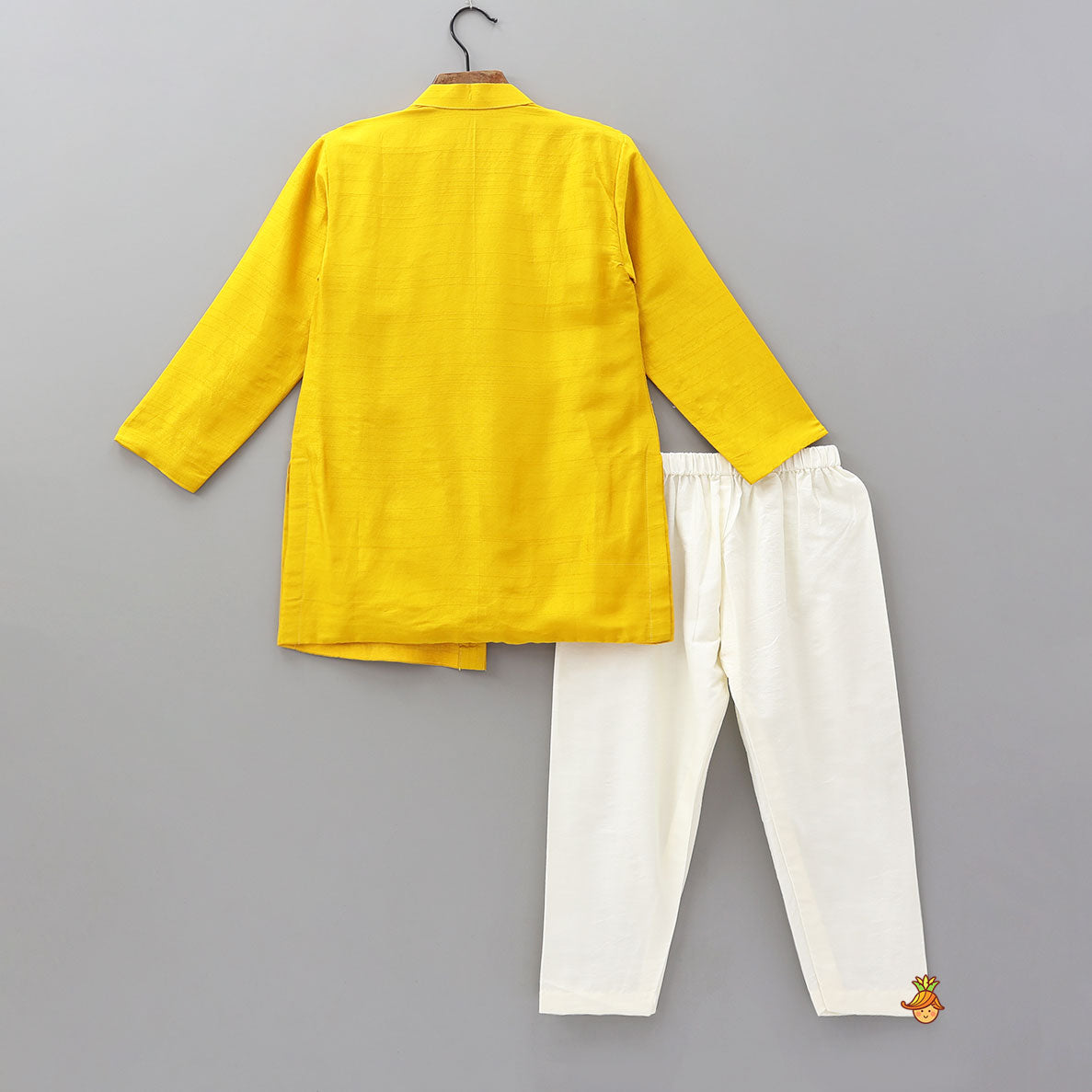 Faux Mirror Work Asymmetric Kurta And Pyjama