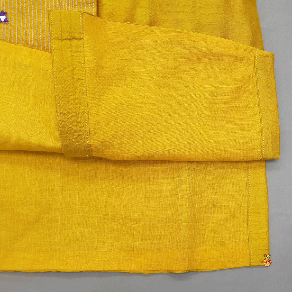 Faux Mirror Work Asymmetric Kurta And Pyjama