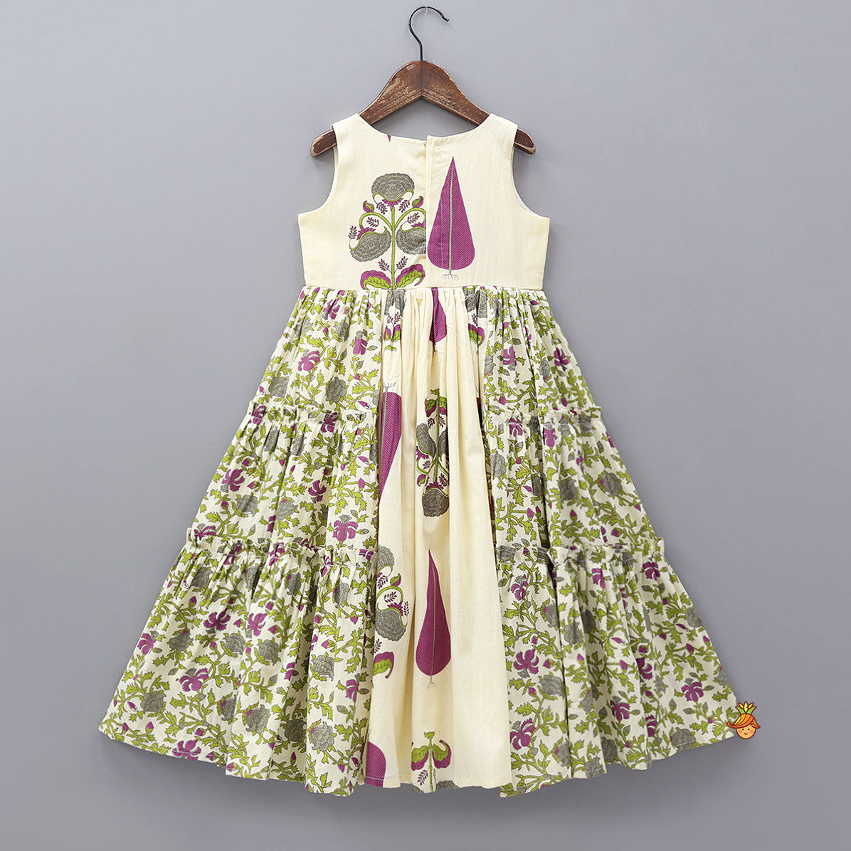 Printed Flared Kurti With Decorative Potli Buttons