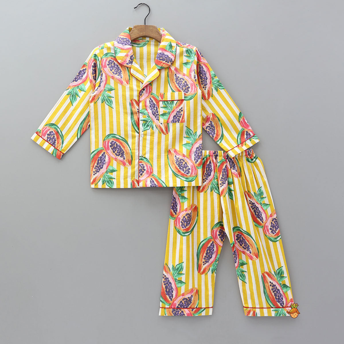 Playful Fruit Printed Patch Pocket Sleepwear
