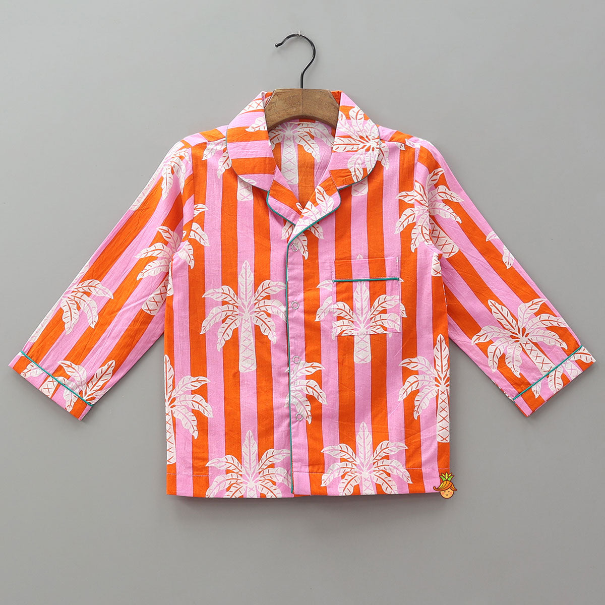 Trees Stripe Printed Patch Pocket Sleepwear
