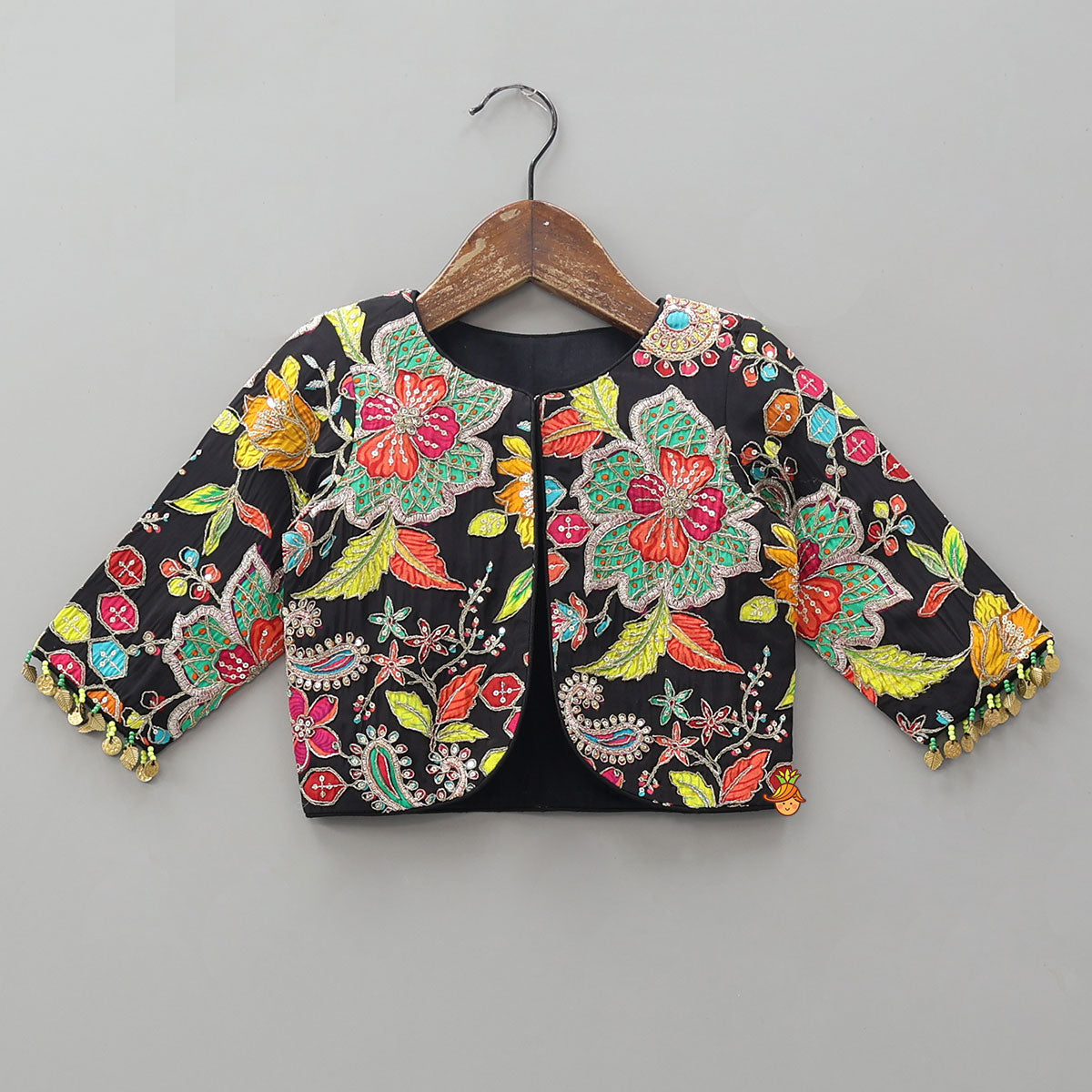 Elegant Top With Heavy Embroidered Jacket And Lehenga With Contrasting Dupatta