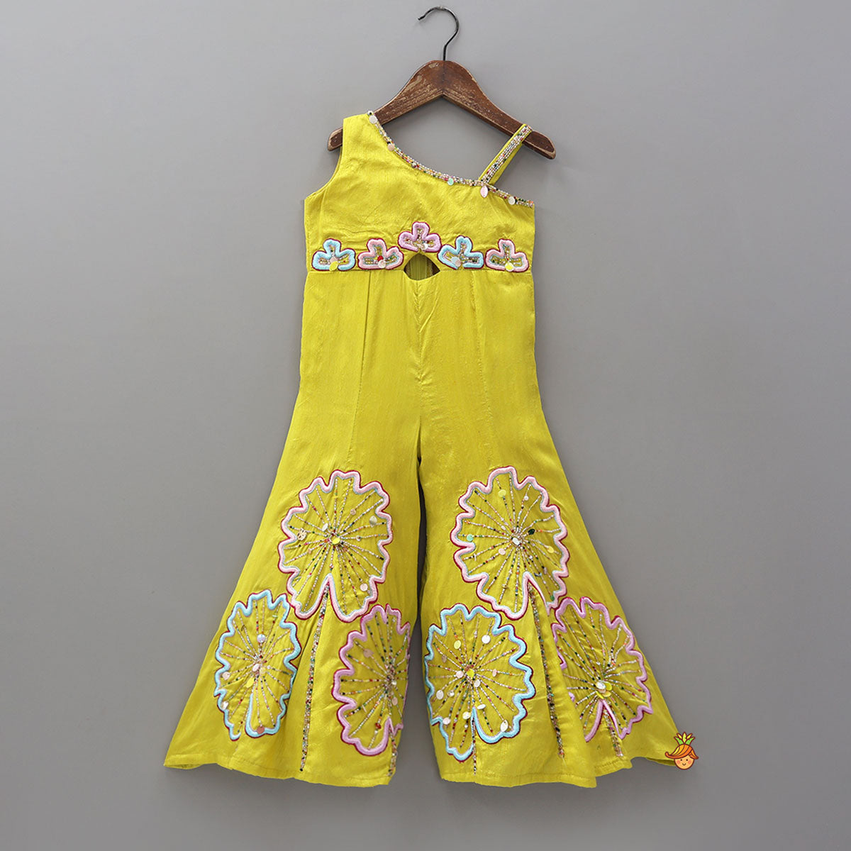Cut Dana Embroidered One Shoulder Jumpsuit
