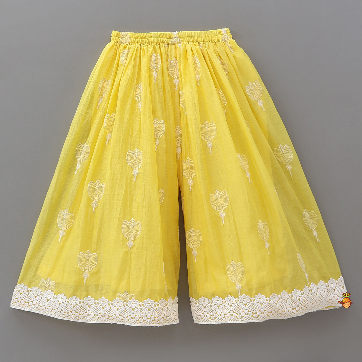 Thread Embroidered Tie-Up Strap Kurti And Palazzo